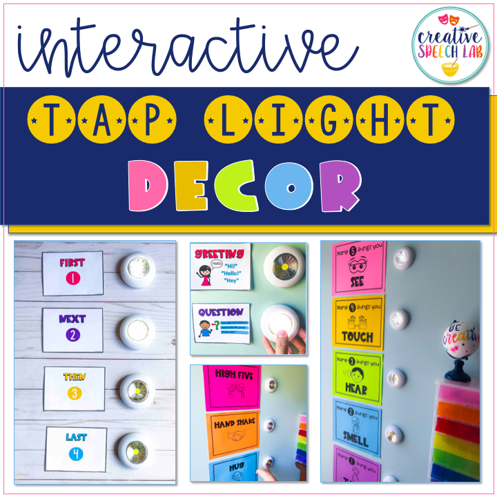 Interactive speech therapy room decor with tap lights!