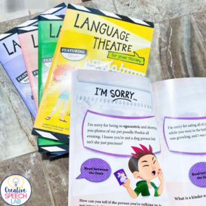 Picture of Language Theatre book showing a sentence focusing on context clues.