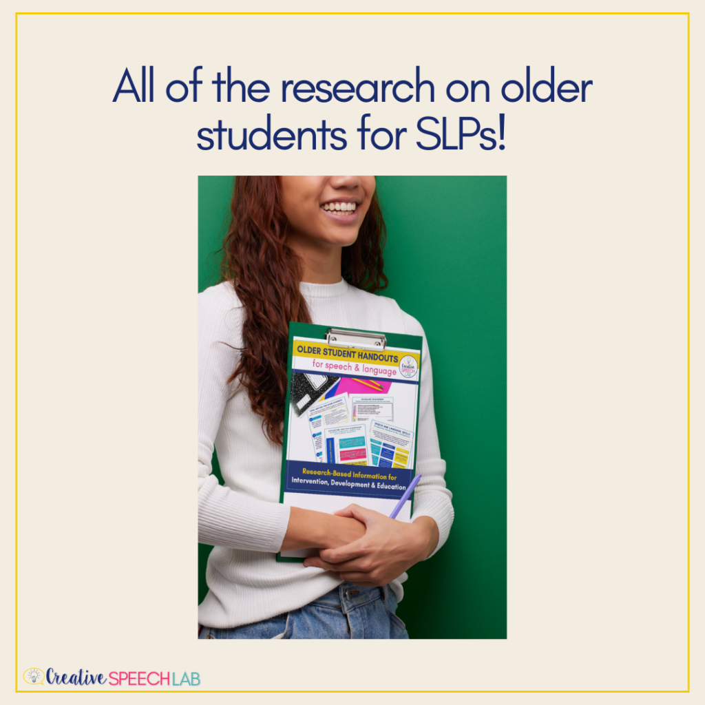 Girl holding Older Student Handouts